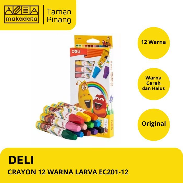 

CRAYON/ OIL PASTEL DELI 12 WARNA LARVA EC201-12