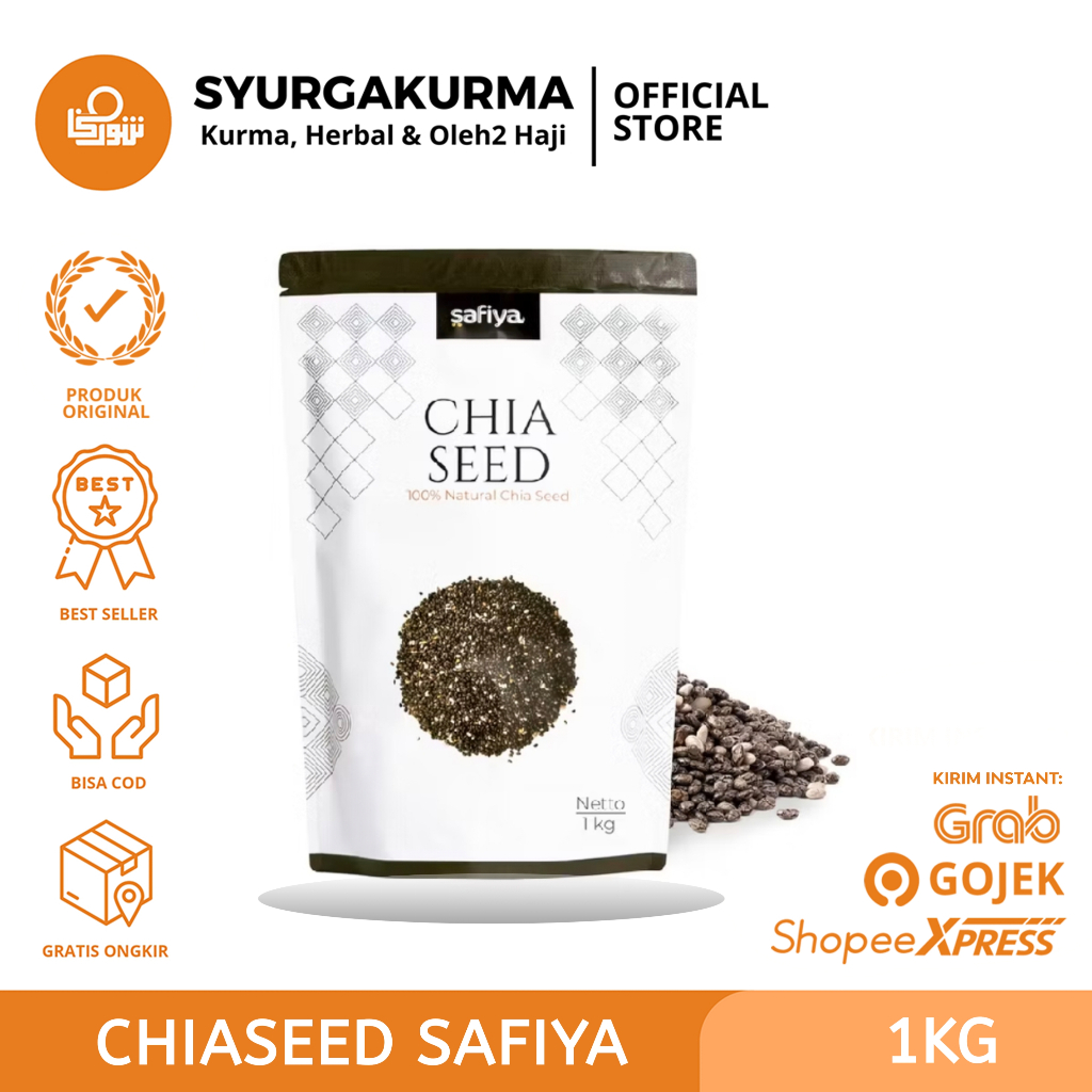 

Black Chia Seed 1kg original / Chiaseed 1kg | Chiaseed Obat Diet | Makanan Kaya Serat | Chiaseed Safiya