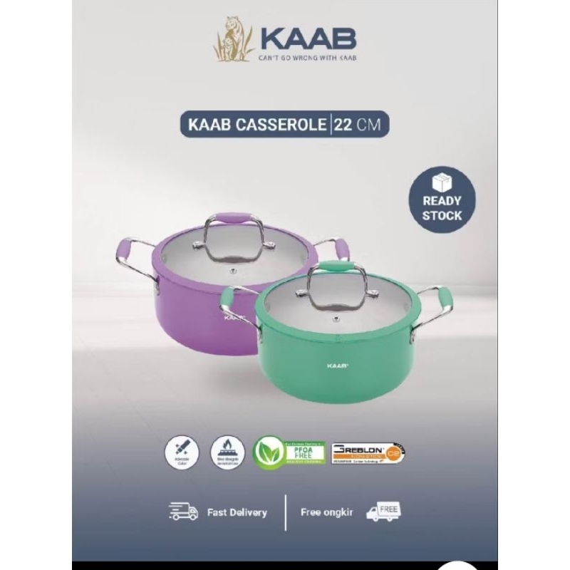 KAAB by Debellin Casserole 22cm defect SALE ex. display atau Panci anti panas 22cm KAAB original
