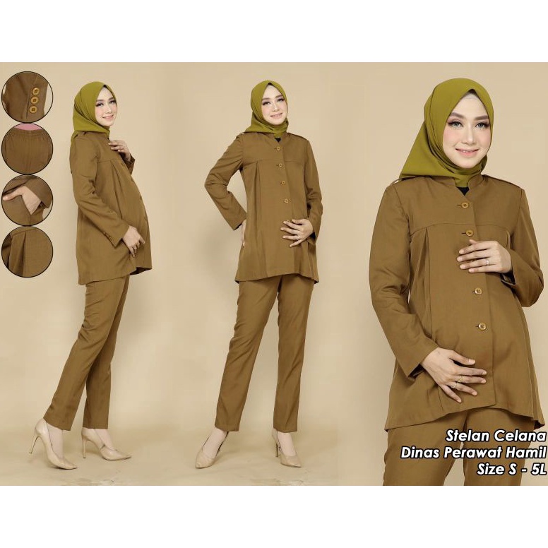 KODE T76Q Blazer baju kerja kantor seragam dinas Pemda baju khaki seragam Pemda hamil baju hamil baj