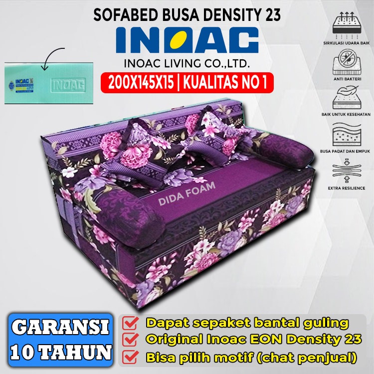 [ 200x145x15 ] Sofabed No. 3 Original INOAC EON Density 23 Garansi 10 Tahun Sofa Lipat Kursi Premium