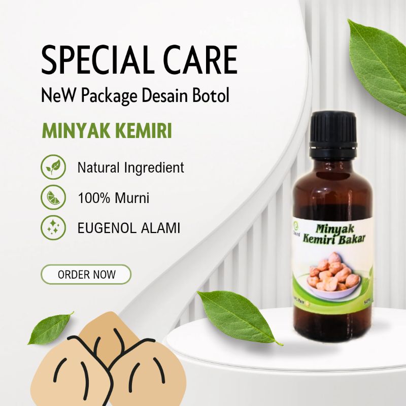 Minyak Kemiri Bakar Asli Penumbuh Rambut Kumis Jambang Penghilang Uban