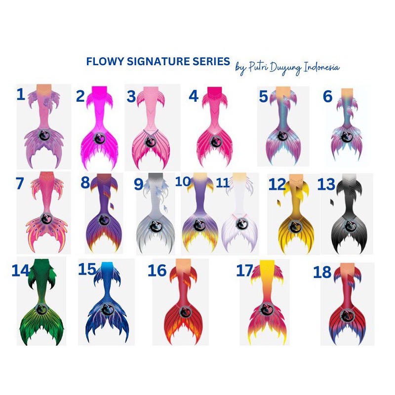 kostum mermaid flowy signature ekor putri duyung