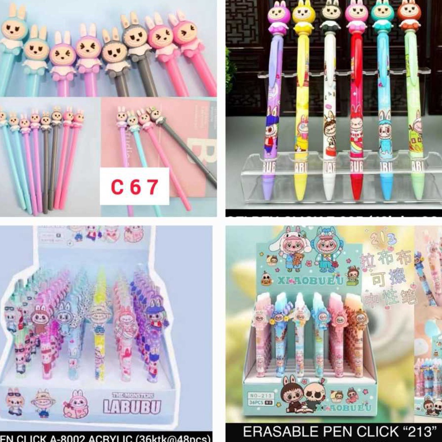 

Wow 1 Lusin 12 Pcs Bolpen Pulpen Pena Click Klik Pencet Hapus Labubu C67 139 5 82 213