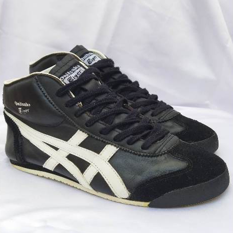 Sepatu Pria Second Branded Onitsuka Tiger Tokyo High Hitam List Putih Kulit