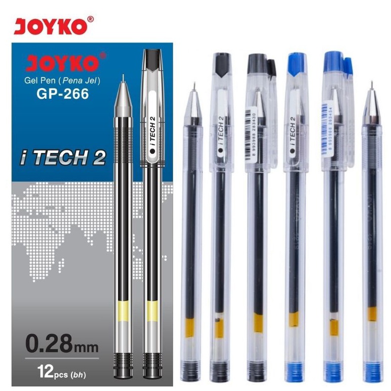 

ART G6E9 1 LSN 12 PCS Gel Pen Pulpen Pena Joyko GP266 iTech 2 28 mm