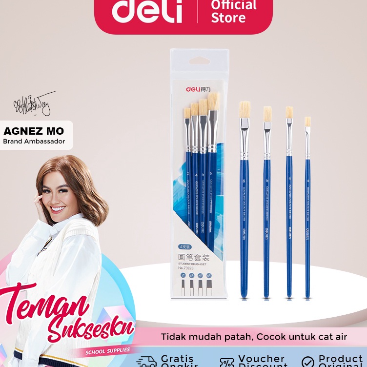 

ART Y1U7 Deli Paint Brush Kuas Lukis Kuas Cat Air Isi 6pcs 73922 73923