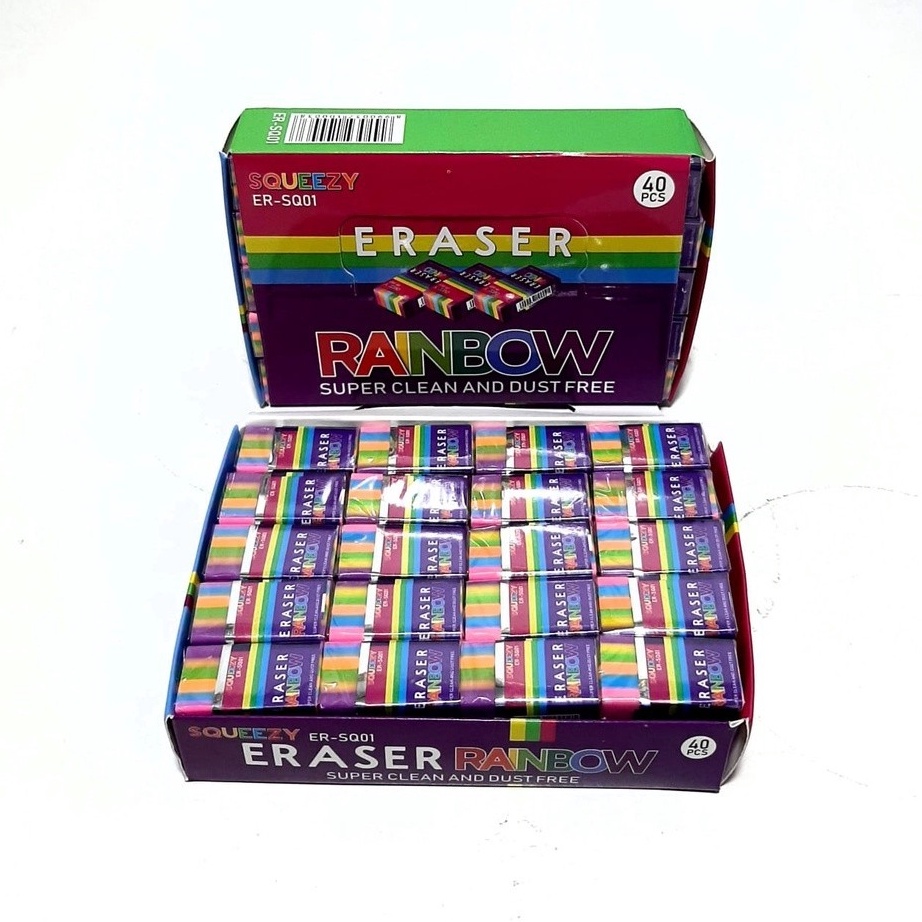 

berkualitas 1Kotak4pcs Penghapus Eraser Sedang Gambar Rainbow