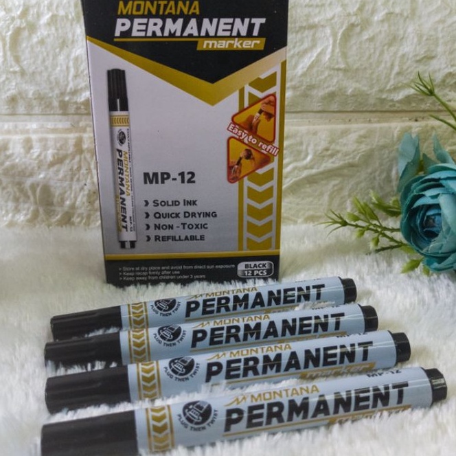 

FG2 Spidol Hitam 12pcs Montana Permanent Marker MP12