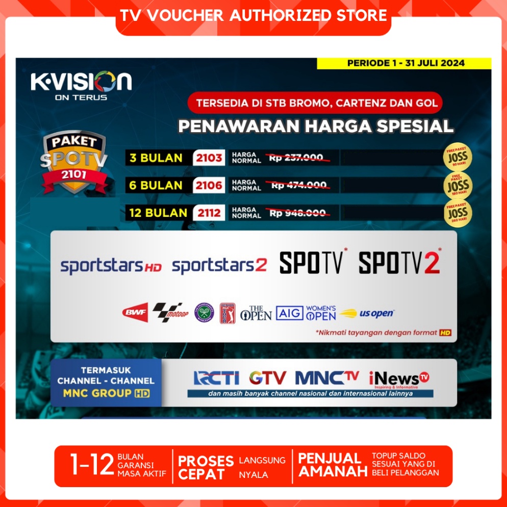 Sudah READY Paket SPOTV KVISION Kvision MotoGP Badminton