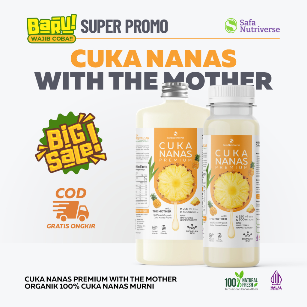 

Cuka Nanas Original Organik Alami With Mother dengan Inang Cuka by Safa Nutriverse