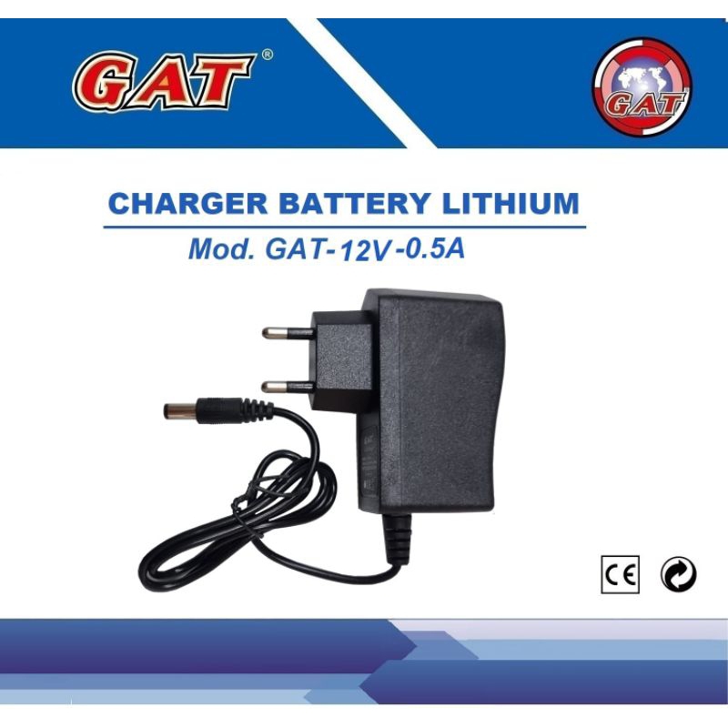 GAT CHARGER BATTERY 12V - 0.5A / Cas Baterai Lithium 12V 0,5A Cesan Casan Carger Ces mesin impact/ B