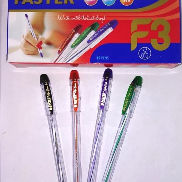 

Termurah Pen Balpoin pena Pulpen Faster F3 5mm isi 12 pcs