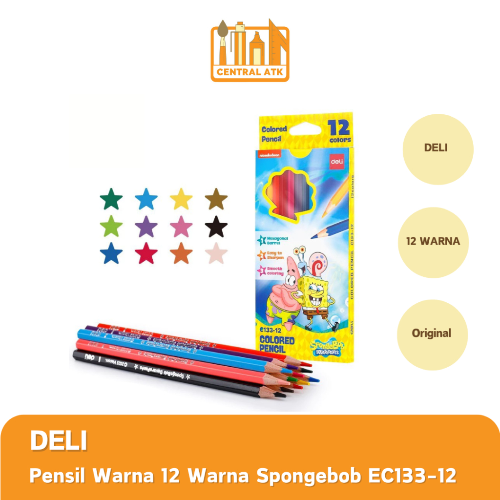 

PENSIL WARNA/ COLOUR PENCIL DELI SPONGEBOB 12 WARNA