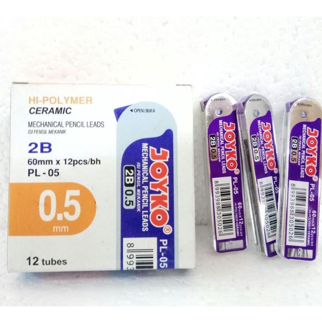 

KP8 1 pak ISI REFILL PENSIL MEKANIK JOYKO PL5 2B 5 mm PENCIL LEAD