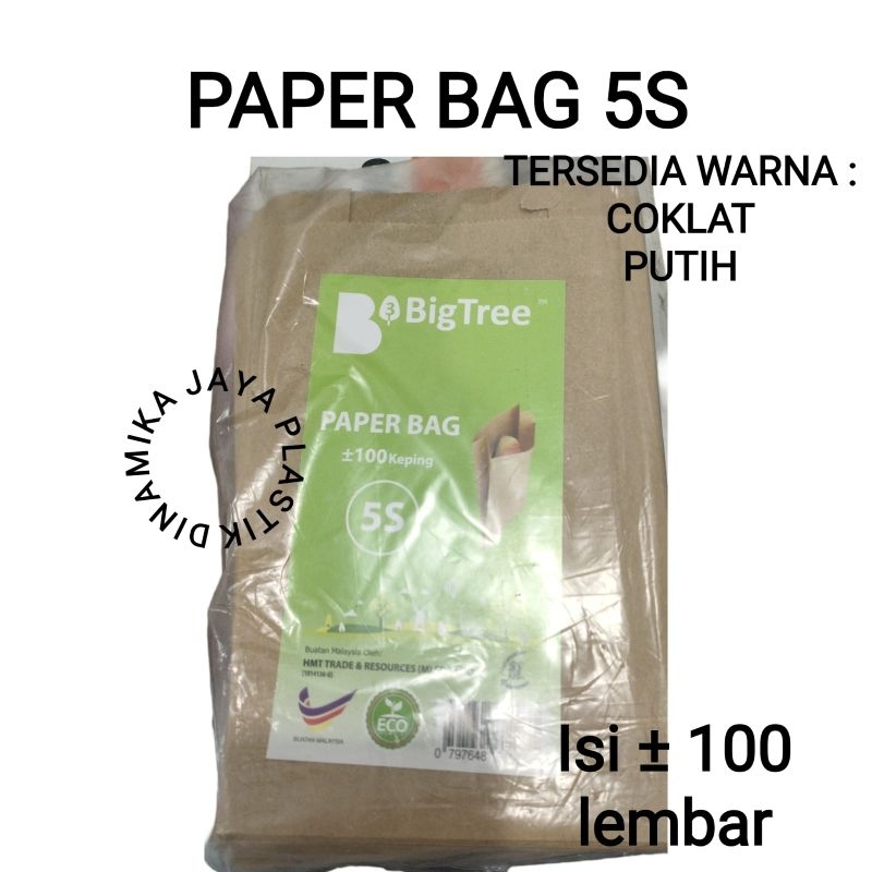 

Paper bag/kertas bungkus makanan 5s dan 4s isi 100