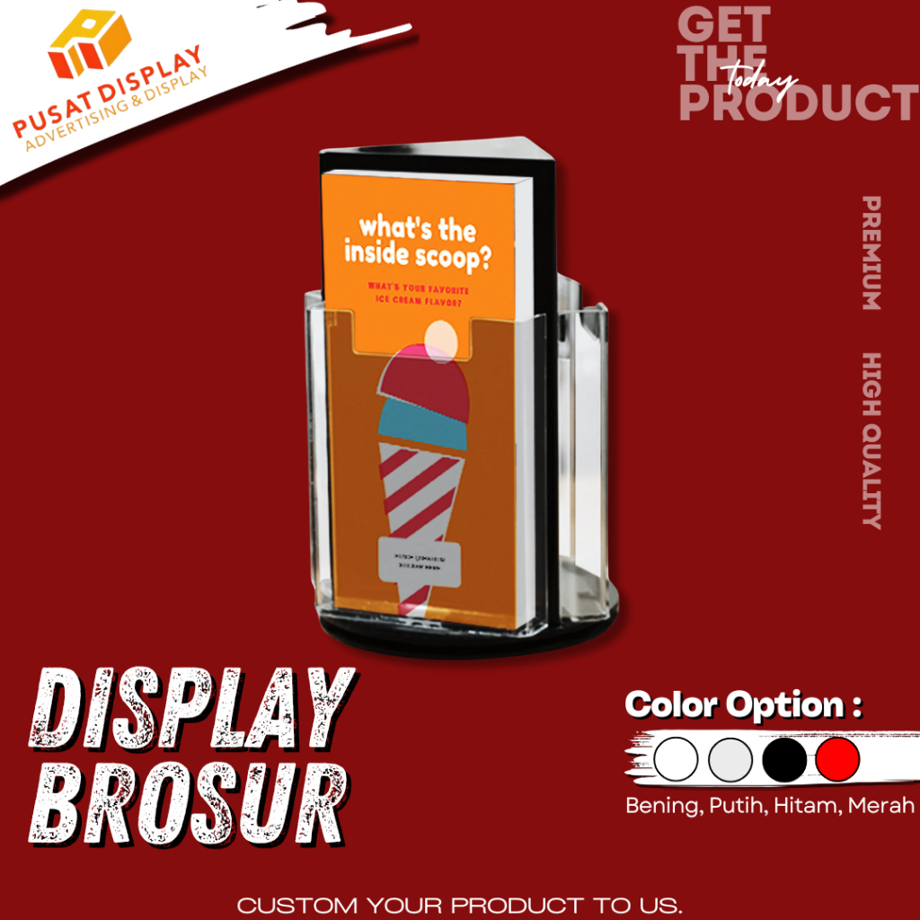 

Akrilik Display Brosur/ Pamflet Putar Variasi Brosur / Tempat Brosur Putar Akrilik Murah Berkualitas