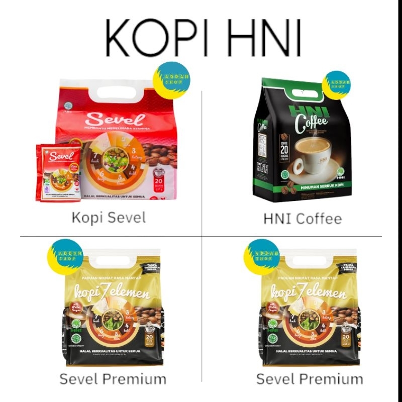 

HNI HPAI Kopi 7 Elemen 20 Sachet - Coffee HNI 20 Sachet - Kopi 7 Elemen Premium 10 Sachet- Menguatkan Stamina