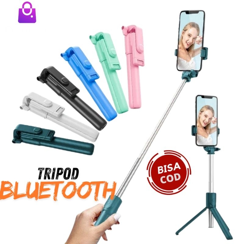 Qori Store - Tongsis Tripod Bluetooth / Tripod Bluetooth / Stik Selfie / Tongsis Bluetooth / Tripod 