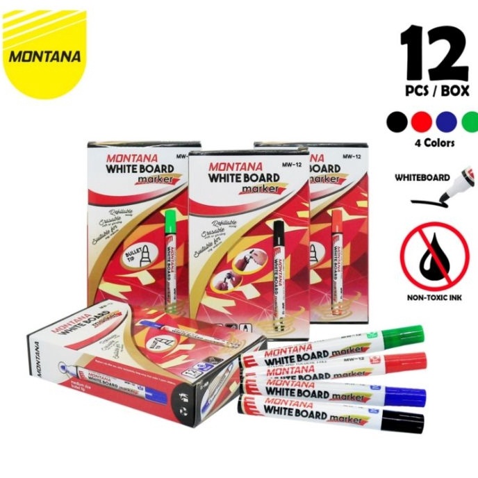 

KI3 SPIDOL WHITEBOARD MONTANA MW12 SPIDOL BISA DIHAPUS 12 PCS