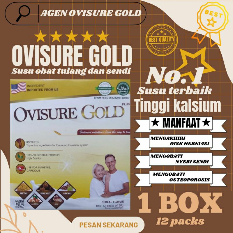 

1 Box OVISURE GOLD _Susu Obat Tulang Dan Sendi Syaraf Kejepit Asli from USA