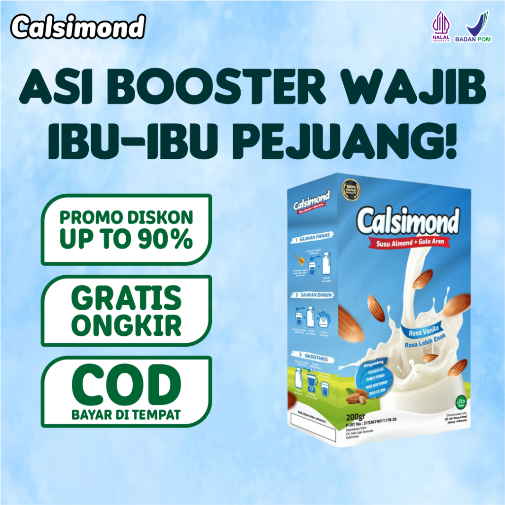 

Calsimond Susu Almond ASI Booster Memperbanyak Produksi ASI, Halal MUI, COD!