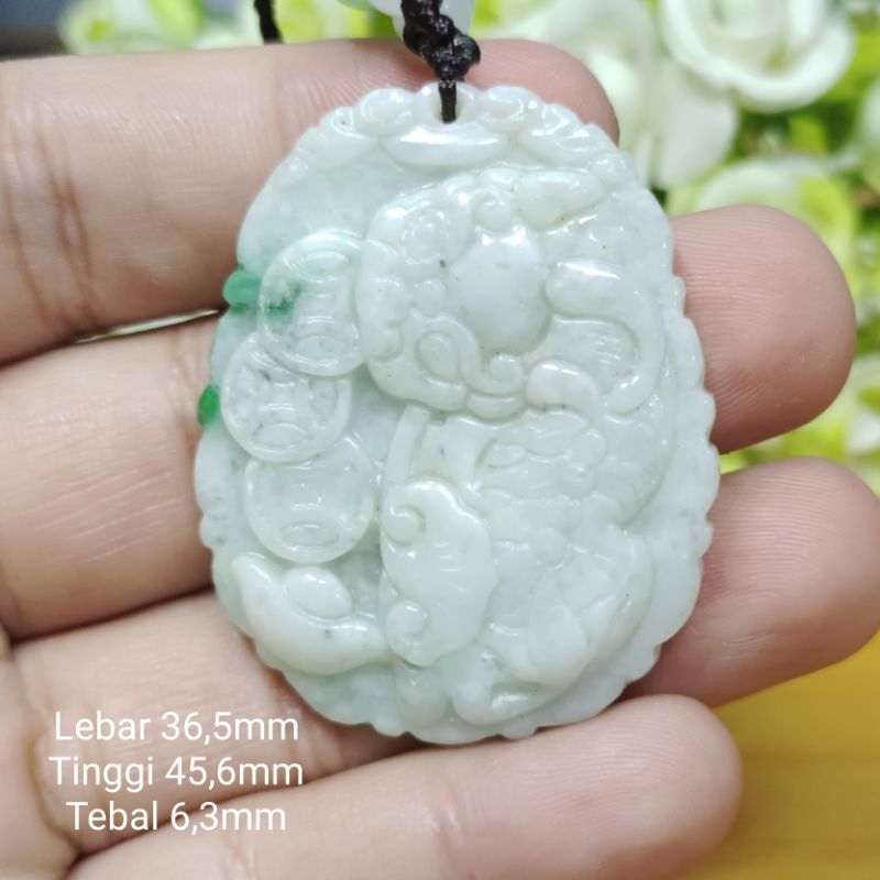 Giok Pixiu Jade Asli Sertifikat Type A