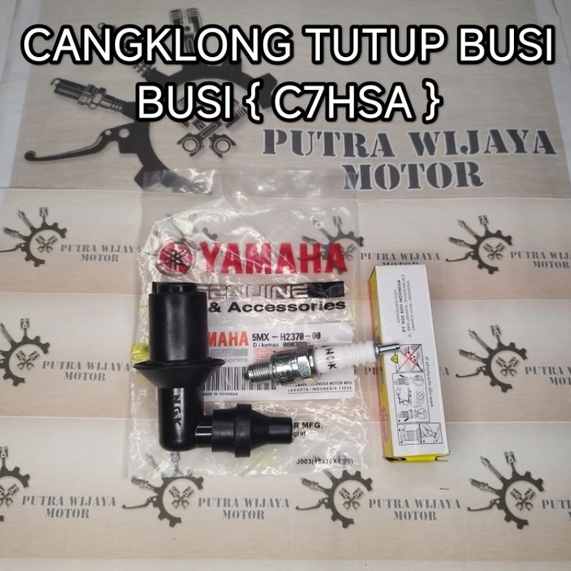 TUTUP BUSI + BUSI { C7HSA } MIO SPORTY MIO SMILE MIO SOUL GT 125 X-RIDE MIO J FINO INJEKSI