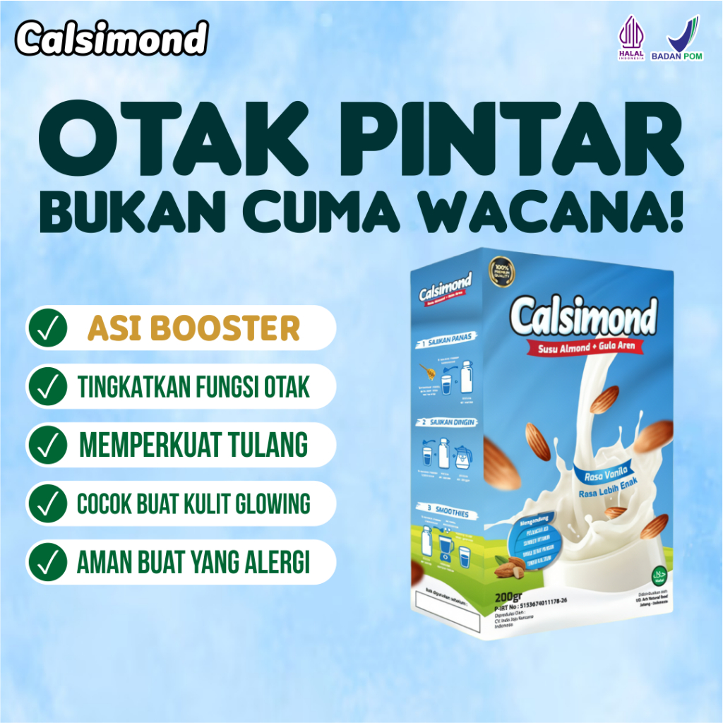 

Calsimond Susu Almond ASI Booster Membantu ASI Lebih Berkualitas, Halal BPOM COD!