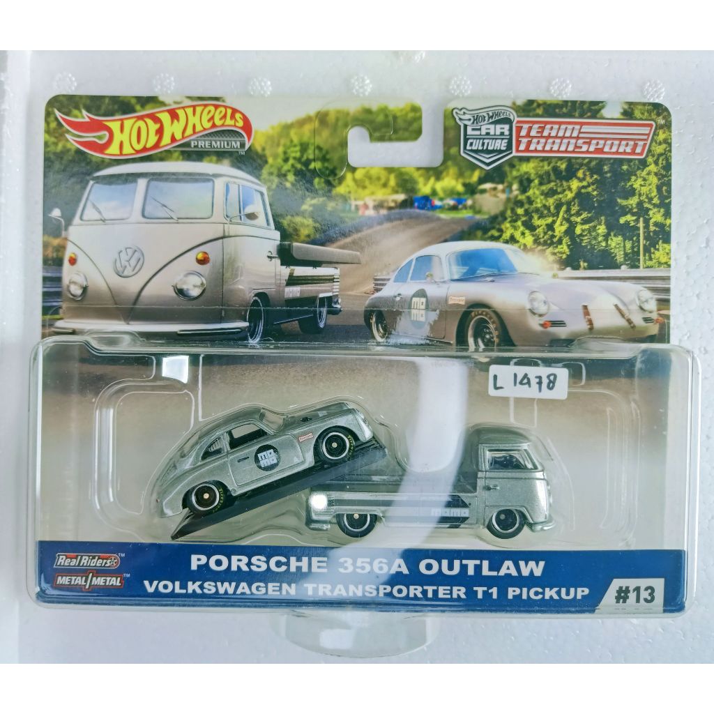 Hot Wheels Team Transport Porsche 356A Outlaw & Volkswagen Transporter T1 Pickup