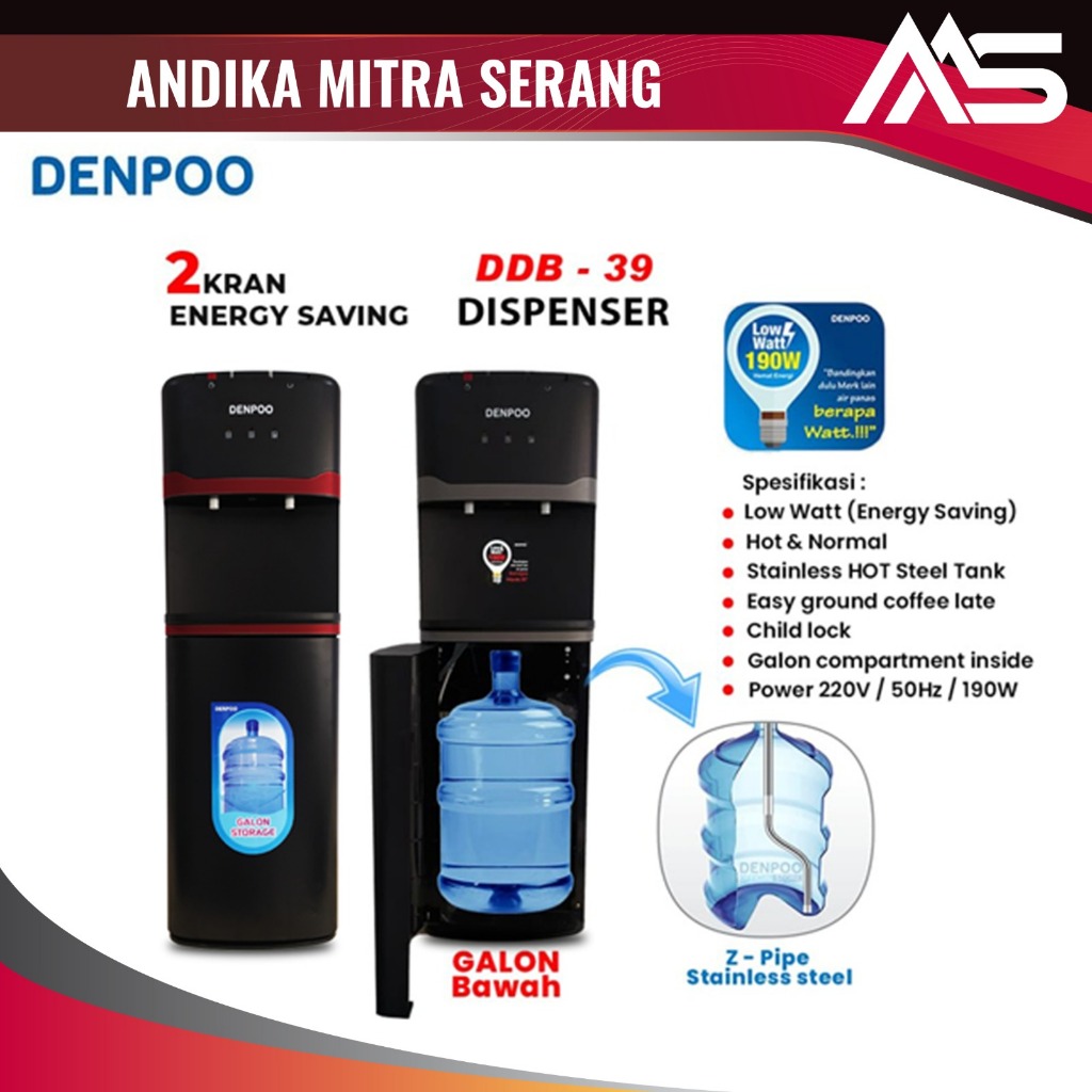 DENPOO Dispenser LOW WATT GALON BAWAH DENPOO NEW DDB 39