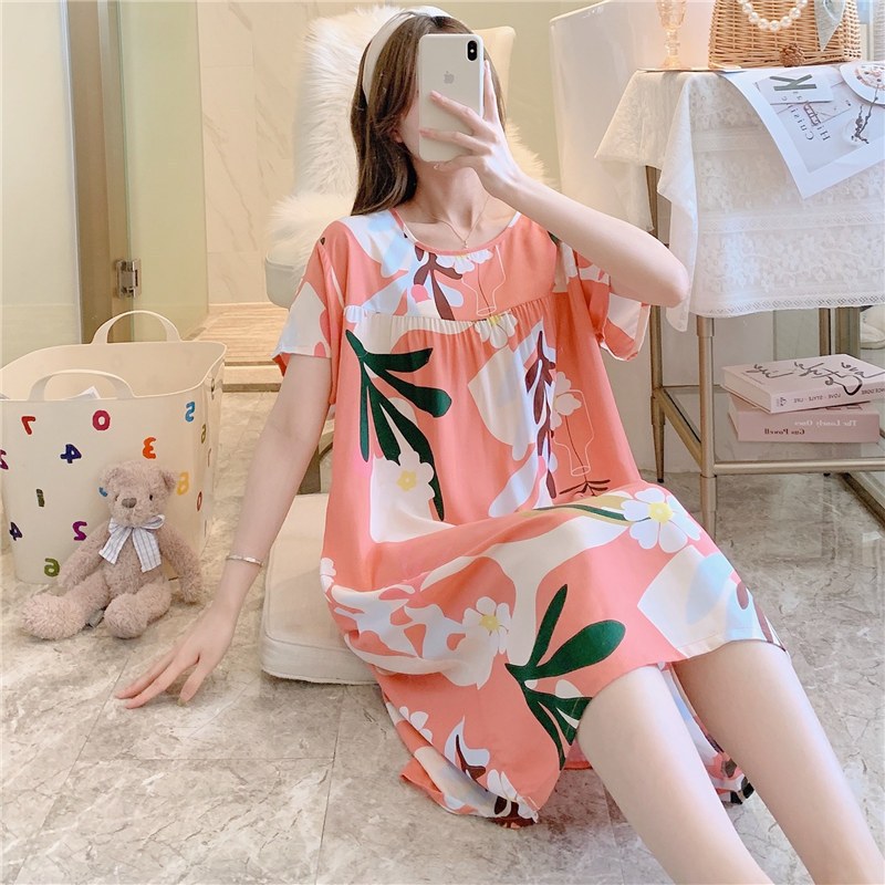 RatuBeli 1311 - Baju Tidur Wanita Daster Katun Silk Import / Pakaian Rumah Lengan Pendek Gaya Korea