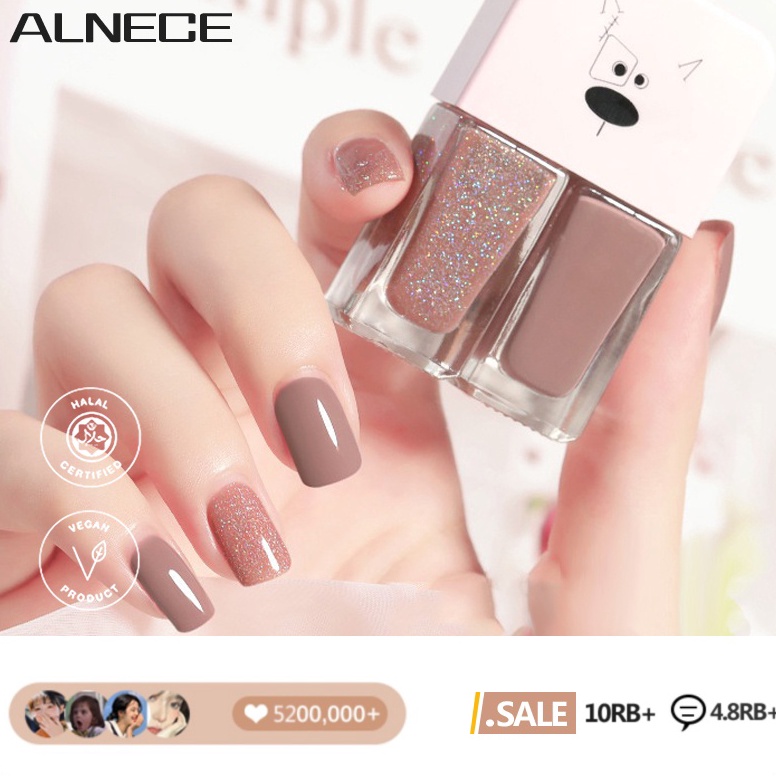 Cuma hari ini ALNECE 3 warna 2IN1 KUTEK HALAL NON PEEL OFF KUTEKS 2 TONE KUTEK KOREA halal muslimah 