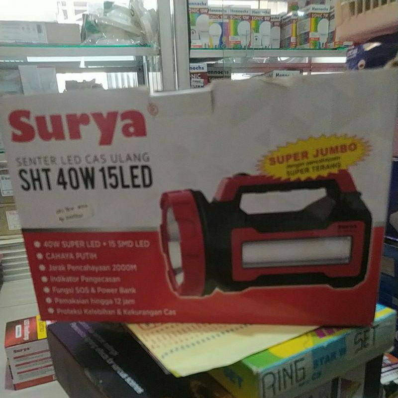 Surya Senter LED Cas Ulang
