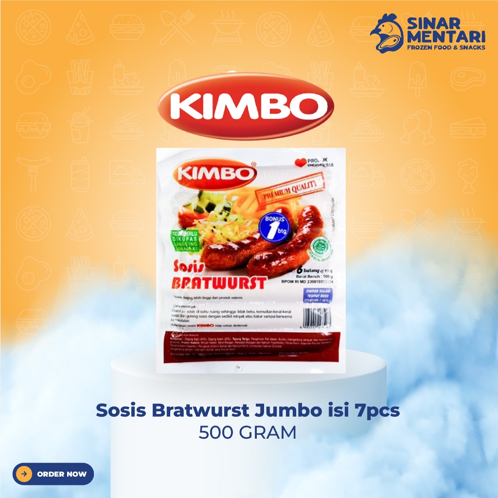 

Kimbo Sosis Bratwurst Jumbo isi 7pcs