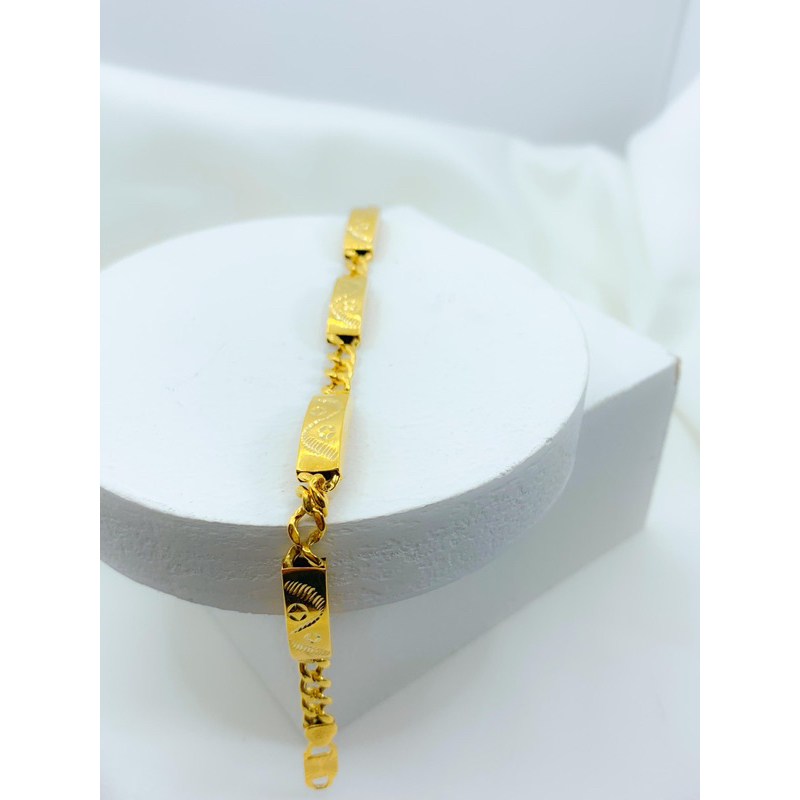 gelang rantai emas plat gelang rantai 375%(8k)