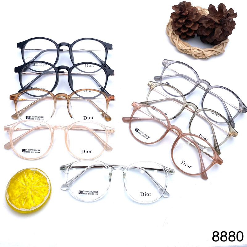 frame kacamata pria wanita unisex oval titanium 8880