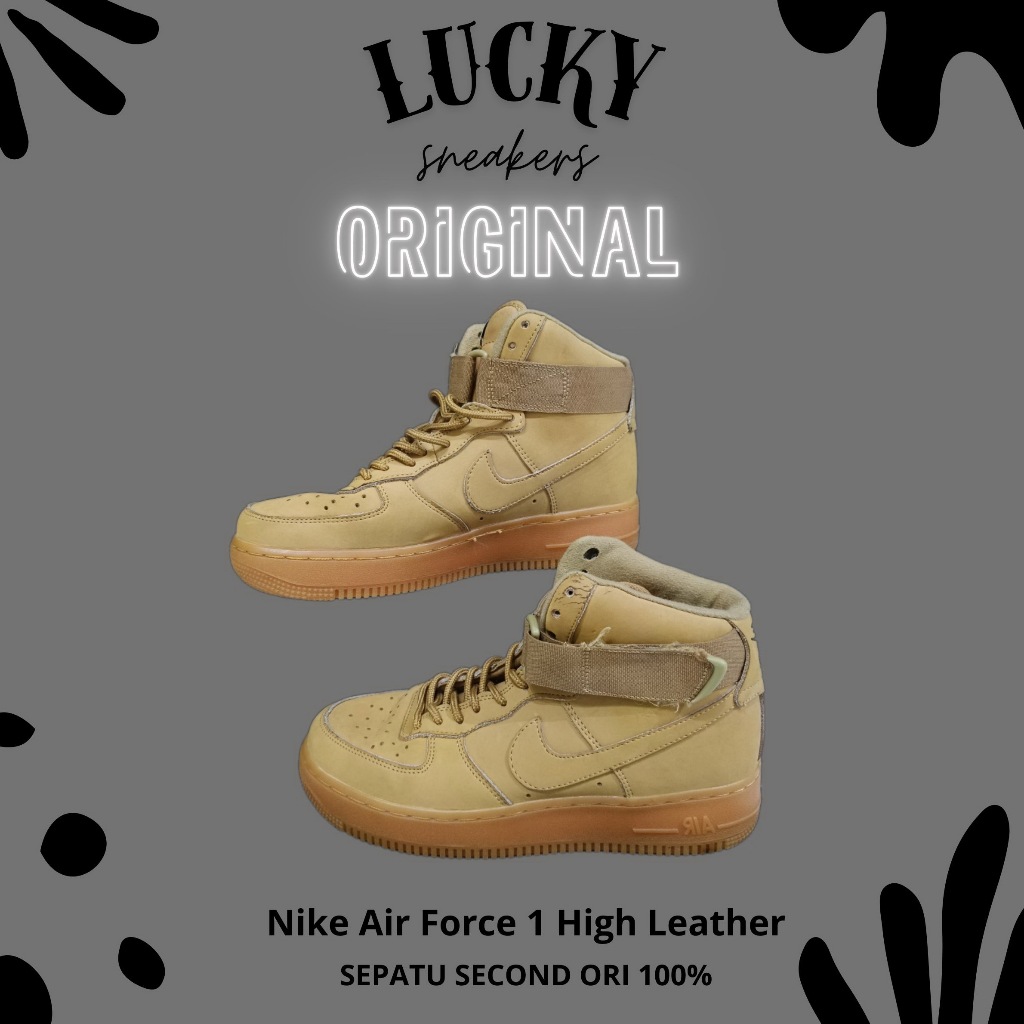 Sepatu Ori Second NIKE Air Force 1 High Leather Kondisi Mulus No Minus By Lucky Sneakersz