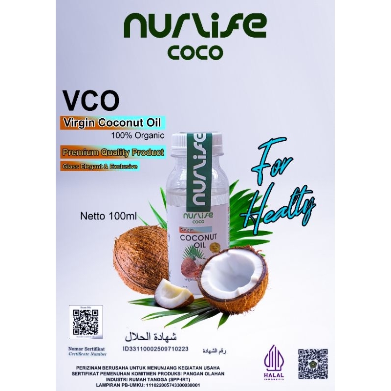 

VCO Virgin coconut Oil Nurlifecoco 100ml|Super Premium|