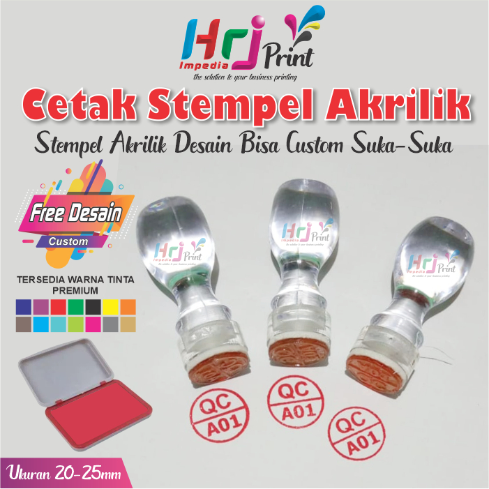 

Cetak Stempel Akrilik Ukuran Kecil QC Passed | Cetak Stempel Akrilik Desain Bisa Custom Suka-Suka