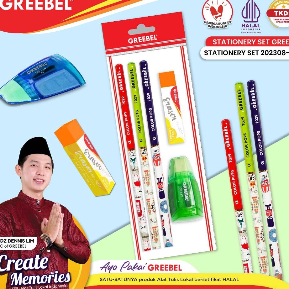 

Terbaik GREEBEL Pensil Set Alat Tulis Anak Stationery Set 223112