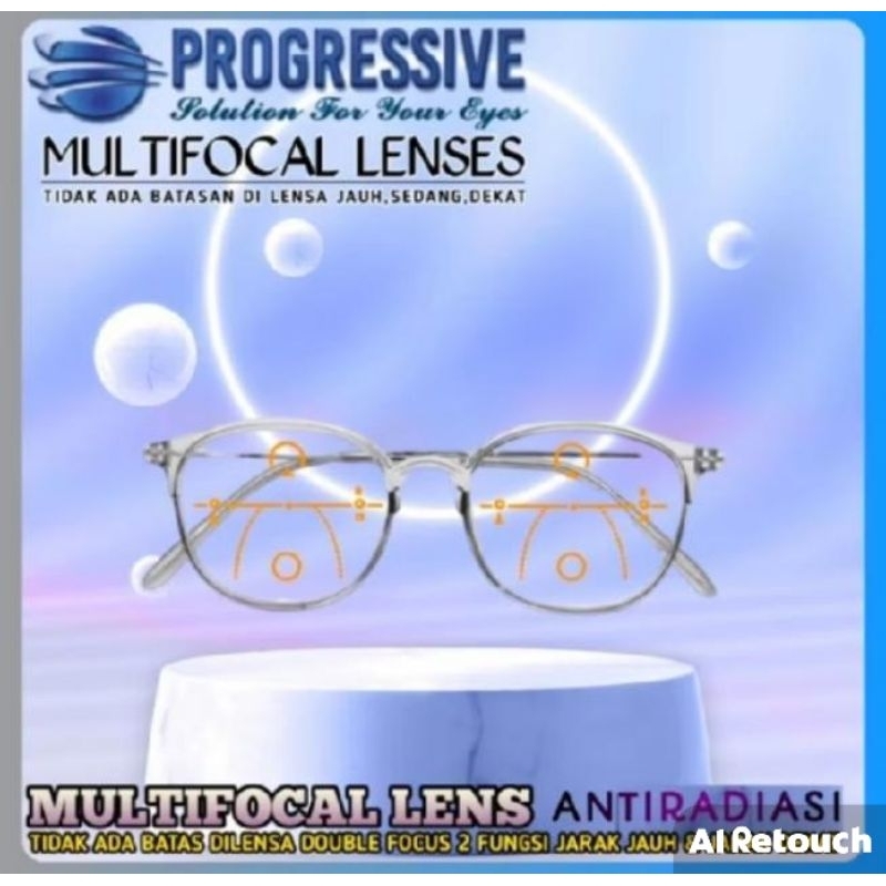Kacamata baca dan jalan progresif 2124 ringan dan lentur
