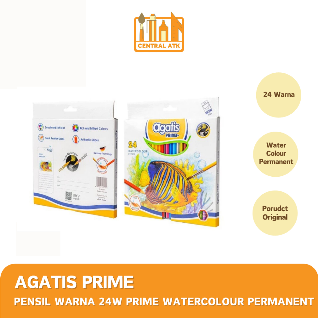 

COLOUR PENCIL / PENSIL WARNA AGATIS PRIME WATER COLOR 24 WARNA