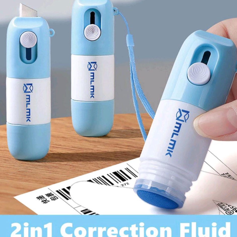 

Kilat Cairan Penghapus Tinta Kes Thermal 1ml dengan Cutter M MLMK 2in1 Correction Fluid Box OpenerPenghapusTip Ex Resi