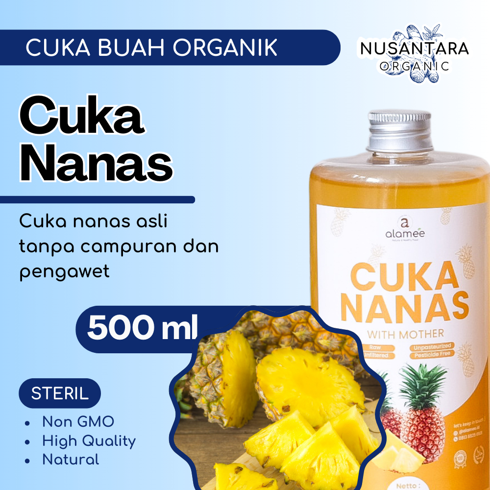 

Alamee Cuka Nanas Murni Pineapple Cider Vinegar With Mother Atasi Diabetes 500ml