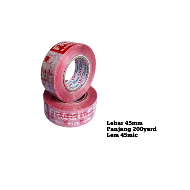 

lakban fragile unboxing mix LSY TAPE 45mm x 200yard ( CMH )