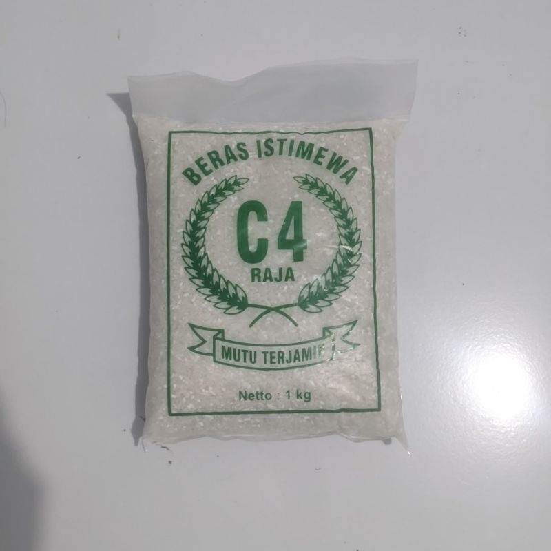 

Beras C4 Raja 1kg, beras murah, pulen bersih, beras tanpa pengawet dan pemutih