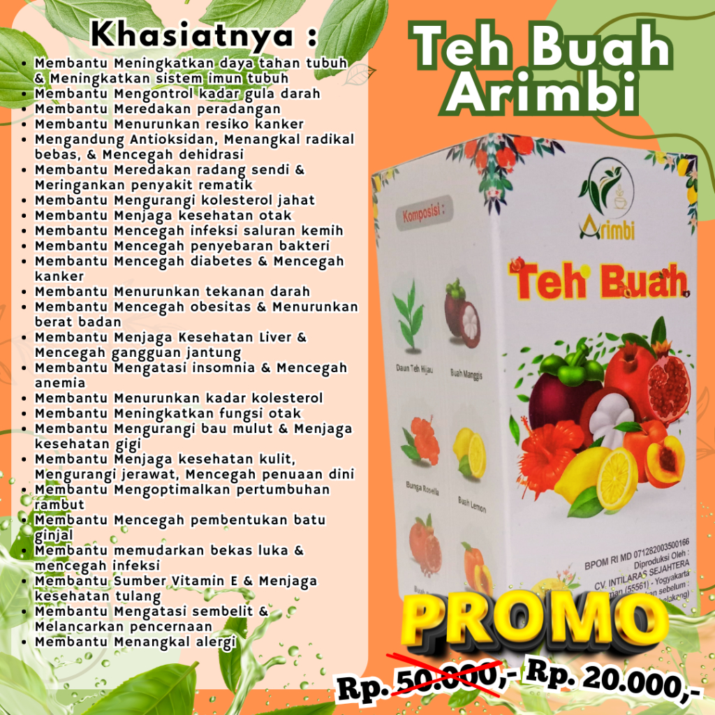 

Teh Buah Arimbi, Teh Arimbi, Teh Buah,Teh Buah Untuk Membantu Meredakan peradangan, Teh Buah Untuk Membantu Menurunkan resiko kanker,Teh Buah Mengandung antioksidan,Teh Buah Untuk Membantu Meredakan radang sendi,