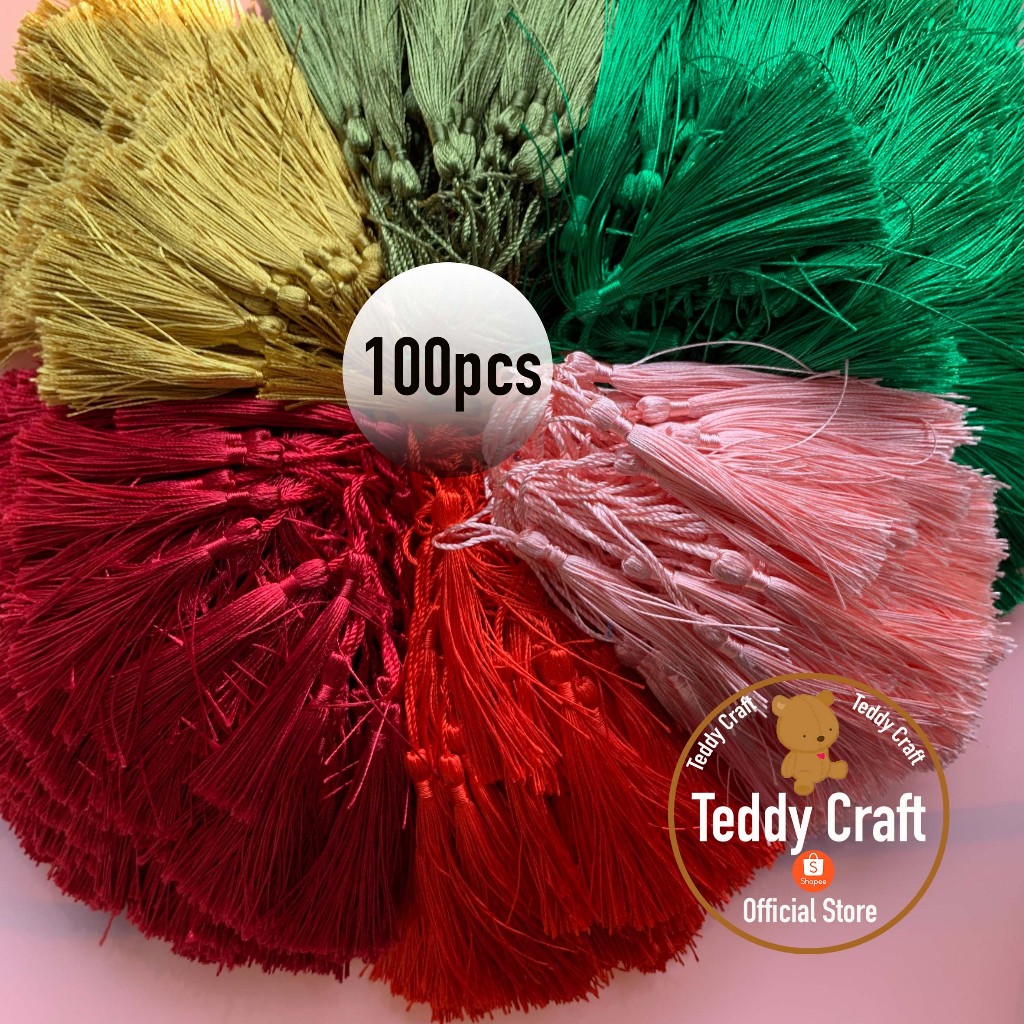 

Tassel / Tasel / Rumbai 100pcs - Tassel Hampers - Rumbai Parcel - Lebaran Imlek Idul Fitri Natal Sangjit - Teddy Craft