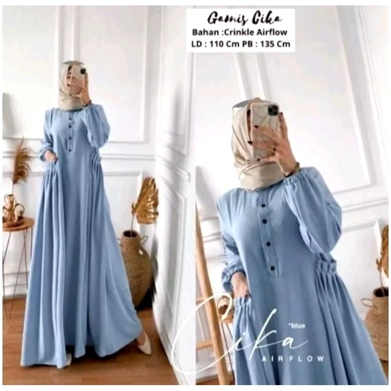 [TERLARIS] GAMIS CHIKA WANITA UKURAN JUMBO MEWAH ISTIMEWA KEKINIAN  LD 120 130 DAN 140